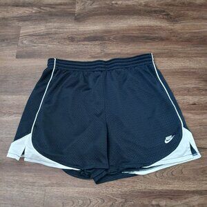 Women’s NIKE Navy‎ Blue Mesh Drawstring Shorts Sz Medium 206212-475 Gray Tag
